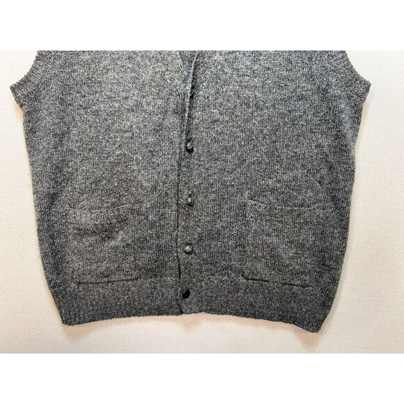 Giani Leone Mens Button Front Cardigan Wool Sweater Knit Size XL Gray Sleeveless - Picture 5 of 10